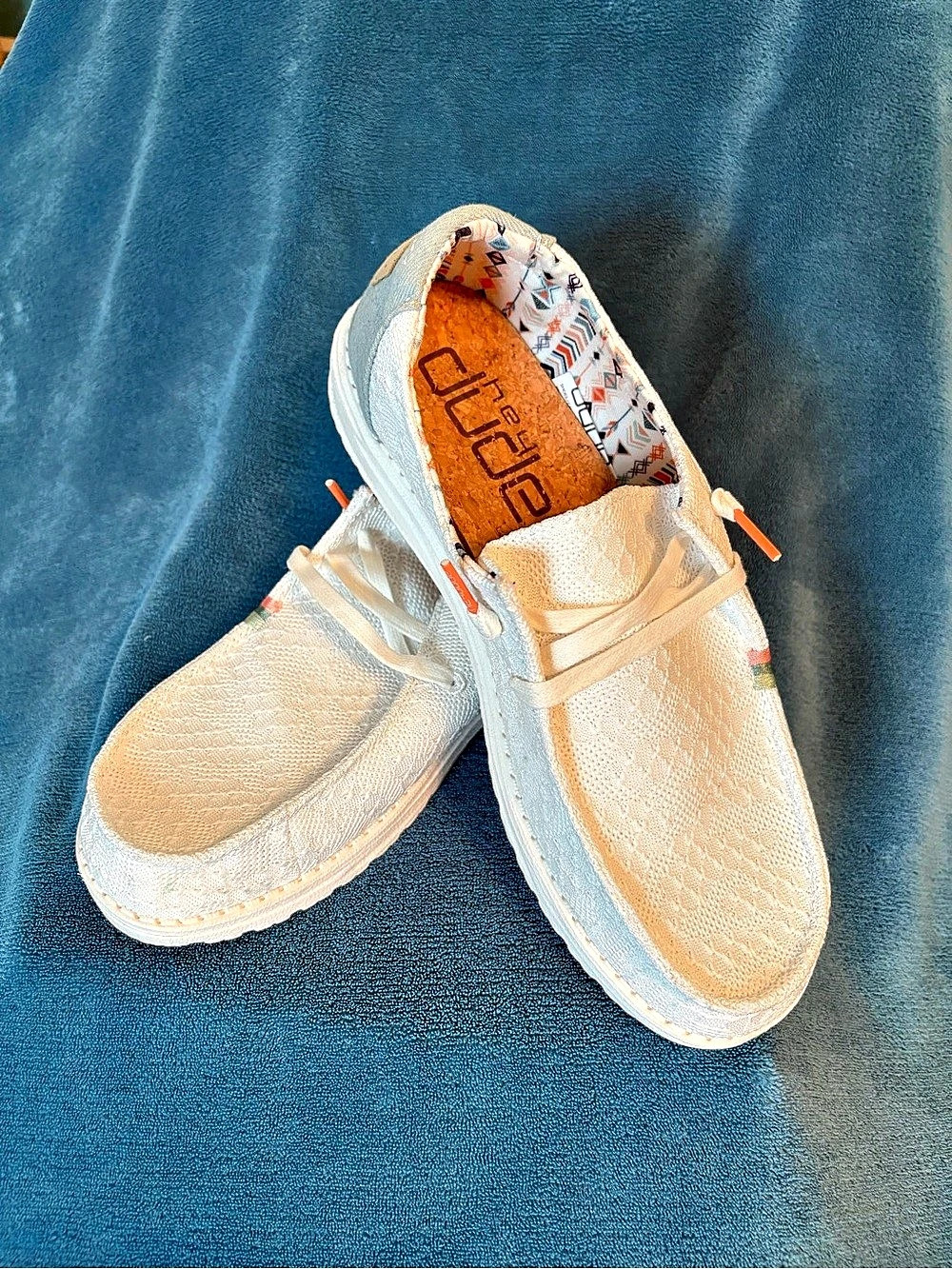 Hey Dude Wendy Boho White Crochet Sneakers US 10